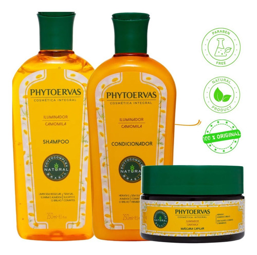  Shampoo Condicionador Máscara Phytoervas Para Cabelos