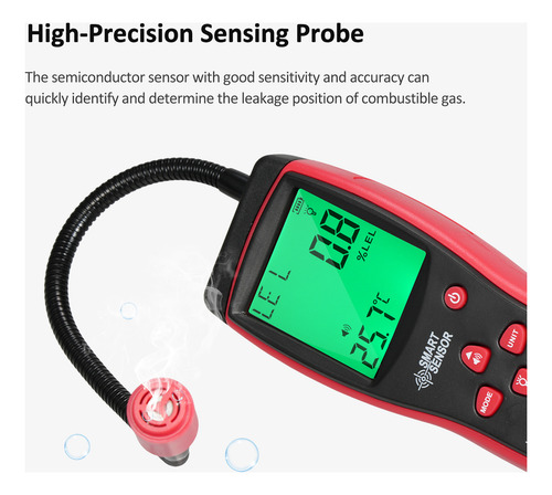 Detector Portátil De Fugas De Gases Combustibles Smart Senso