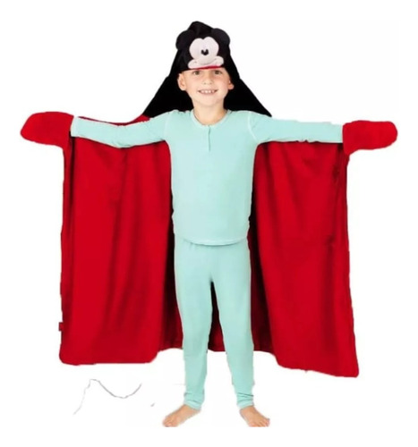 Manta Minnie Mouse Frazada De Polar Con Capucha De 80x130 Cm