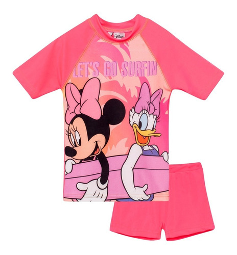 Remera Manga Corta + Short Disney Minnie Protec Solar Uv50