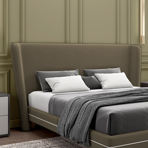 Cabeceira Design Para Cama King Torres Madeira Veludo Castor