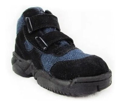 Zapatos  Pocholin Botas Para Niños Tela Carnaza Azul