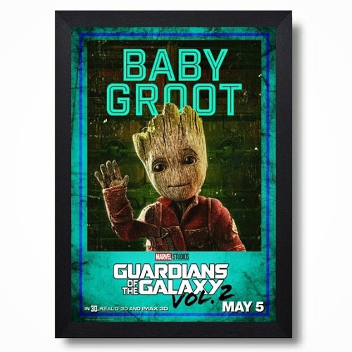 Cuadro Baby Groot Marco Con Vidrio 35x50