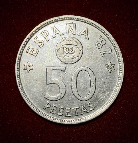 Moneda 50 Pesetas España 1980 Km 819 Mundial España 1982 (Usado)