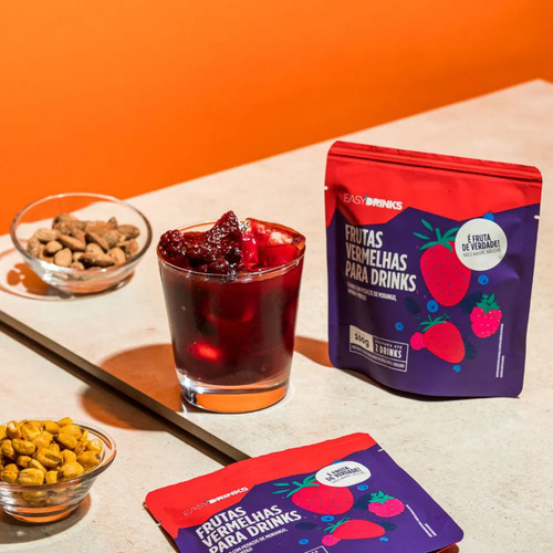 Kit Easy Drinks 12 Sachês Frutas + Espuma De Limão Siciliano