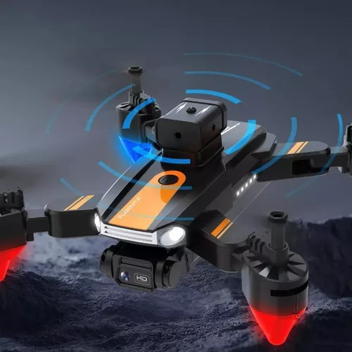 Dron S13 Plegable Y Recargable Con Cámara Hd 2.4ghz Control Negro/naranja