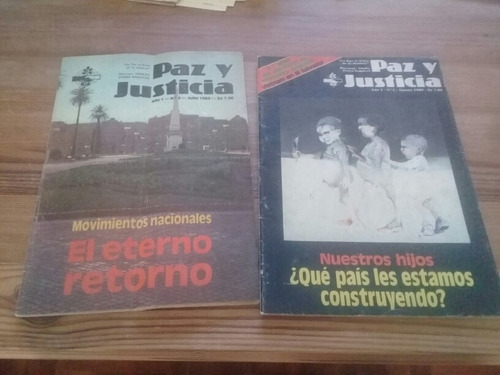 Lote 2 Revistas Paz Y Justicia N° 3 Y 4 1983 Pérez Esquivel