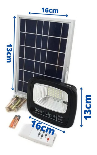 Reflector Led Con Panel Solar Recargable 25w Control Remoto