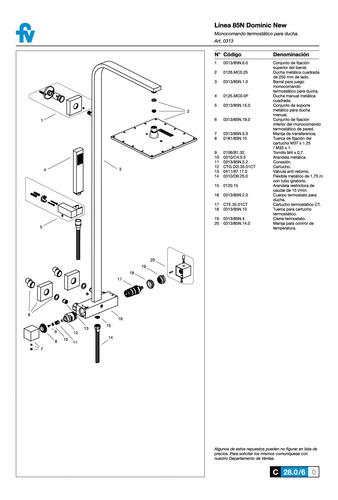 Fv 313/85n -ng Monocomando Ducha Pared Negro