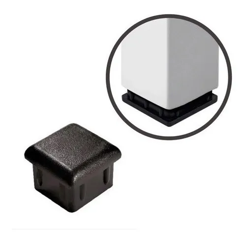 comprar 100 Tampas Plásticas Metalon 20x20 Preta Ponteira Interna