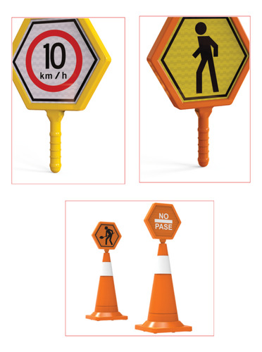 Paleta Manual Alto-siga, Multiseñal, Personalizable Amarillo