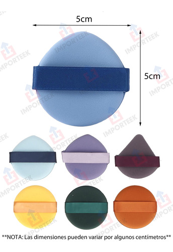 Set 7 Esponjas Aplicadores Maquillaje Borlas Velvet Puff