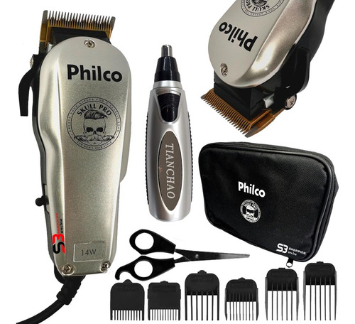 Cortador De Cabelos Barba Profissional Titânio 14w + Brinde