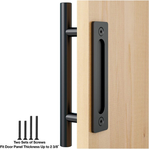 Tirador Puerta Granero 30cm Negro Mate