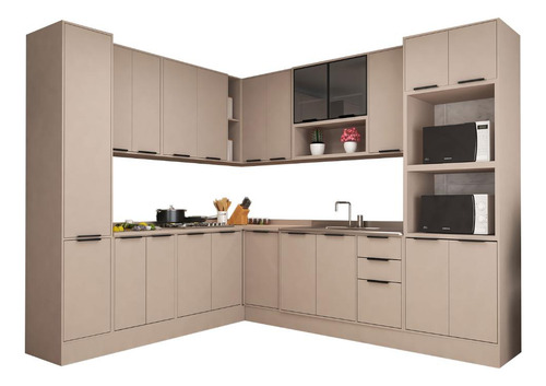 Cozinha Modulada Stylo 518cm Com Paneleiro E Torre Quente