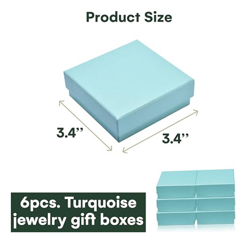 Caja Regalo Joyas 6 Uds Cartón, Aretes, Pulseras, Collares