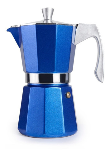 Cafetera Italiana Express Evva Aluminio Azul 6 Tazas Ibili