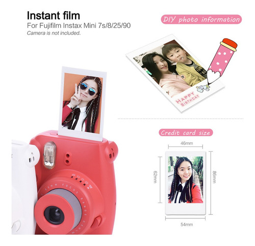 Fujifilm Instax Mini 20 Sheets Color Blanco Película Papel