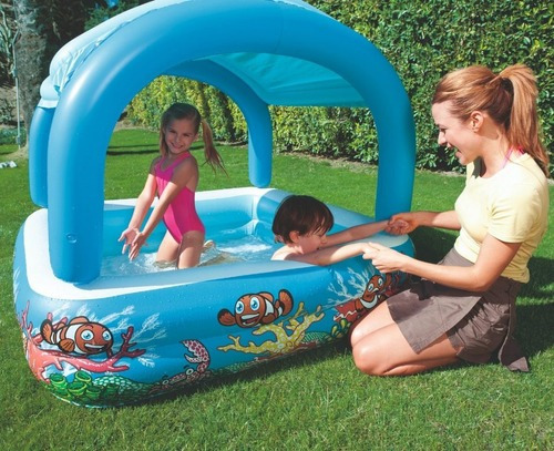 Imagen 11 de 12 de Pileta inflable cuadrada Bestway 52192 de 140cm x 140cm x 114cm 265L multicolor