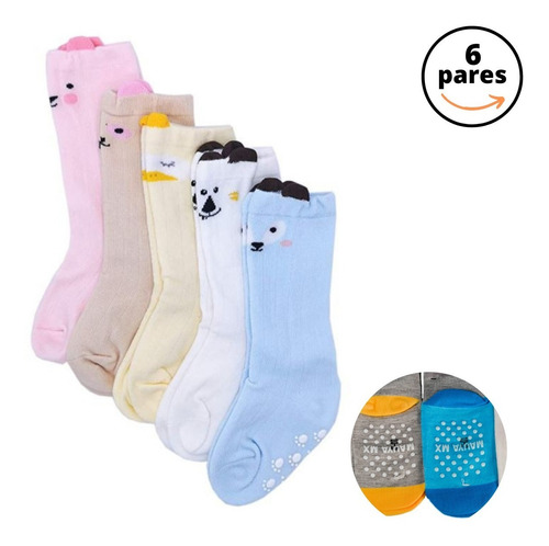 Calcetines Antiderrapantes De Algodon Blue Oferta 6 Pares