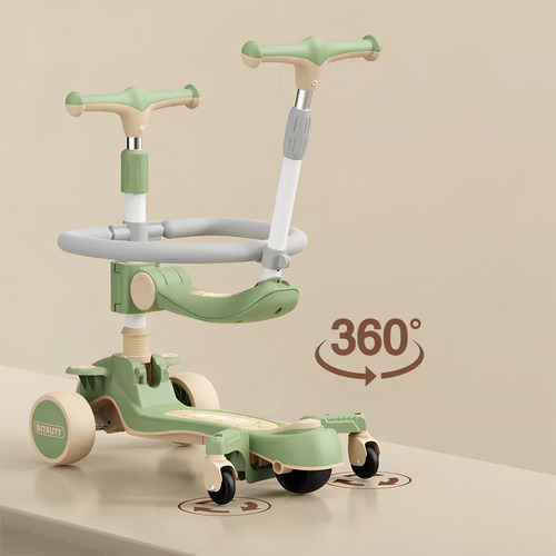 Scooter Infantil 5 En 1 Asiento Agarradera Ajustable Plegabl Tarra Expedition Scooter Plegable Plegable Con Asiento Para Luces Led+ Música