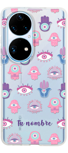 Funda Para Huawei Ojo Turco Mano Fátima Hamsa Con Nombre