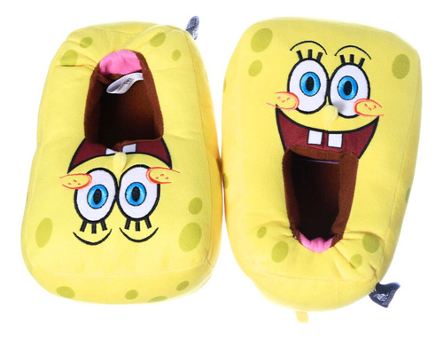 Pantufa Bob Esponja Quentinha Pelucia Solado Borracha Luxo