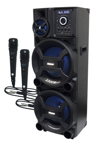 Caixa Som Amplificada Bluetooth 2200w Rms Usb 2 Microfone