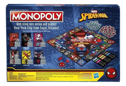 Juegos De Mesa Monopoly Spider Man Marvel Original Hasbro