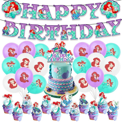 Set Cumpleaños La  Sirenita Disney (envio Gratis)