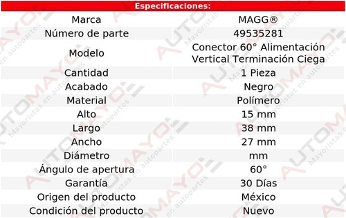 Conector 60° De Alim Vertical Term Ciega Negro Bl Flat Magg