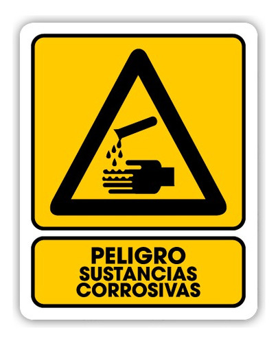 Señalamiento Peligro Sustancias Corrosivas 25x35 