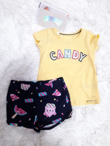 Conjunto Remera + Short Alakazoo Niña Talle De 6 A 9 Meses