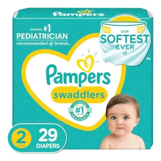 Pañales Pampers Swaddlers Etapa 2 Unisex 29 Pzas