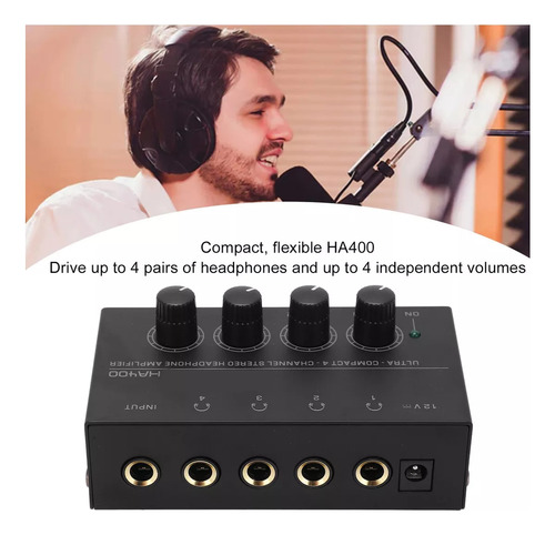 Mini Amplificador De Auriculares Estéreo De 4 Canales