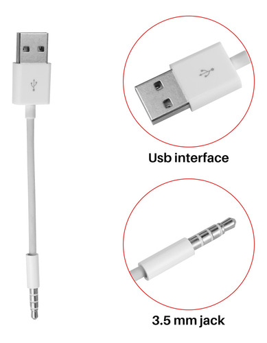 3×adecuado Para iPod Shuffle, Cable Datos Usb, Carga Mp3