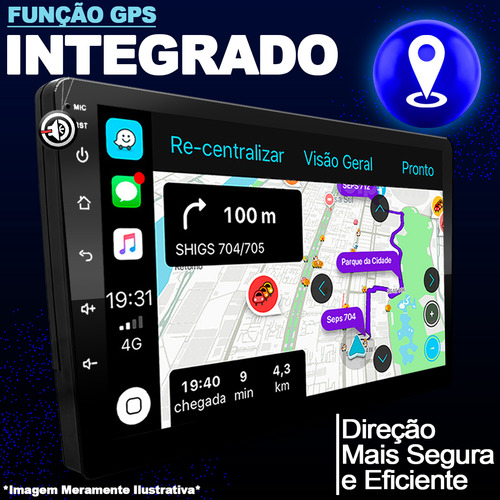 Som Pra Carro Multimidia Automotiva Para Painel 9 Polegadas