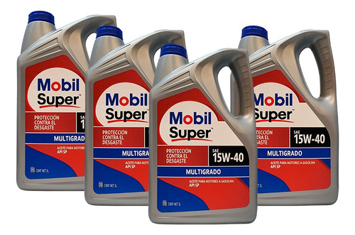 Aceites Para Motor Mobil Super 15w40 Multigrado (4 Pzas)