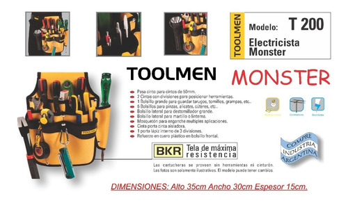Imagen 2 de 9 de Combo Porta Herramienta Multimetro Toolmen T200 T86 T35 T72
