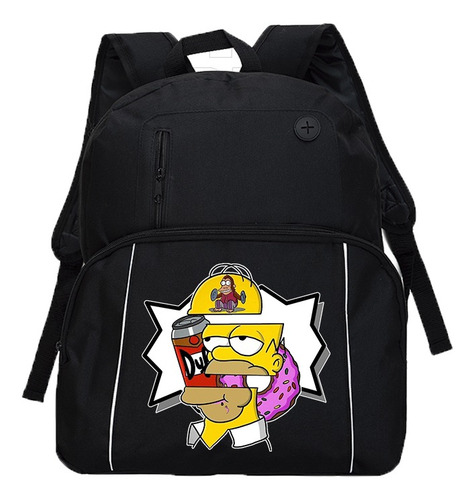 Mochila Negra T19 Los Simpson Homero Duff E0007