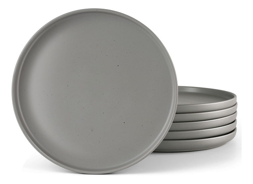 Set De Platos 6 Pcs Redonda 26 Cms Porcelana Ensalada