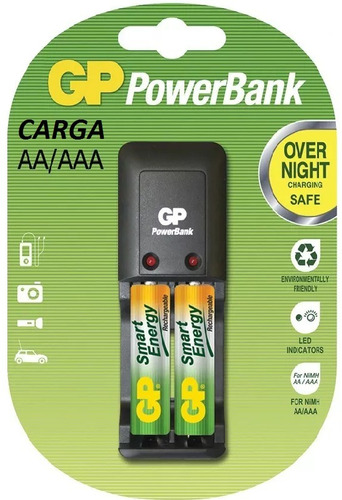 Baterías Pilas Aa 1000 Mah Con Cargador Gp