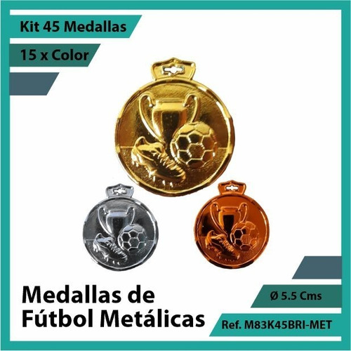 Kit 45 Medallas En Bogota De Futbol Metalica M83k45