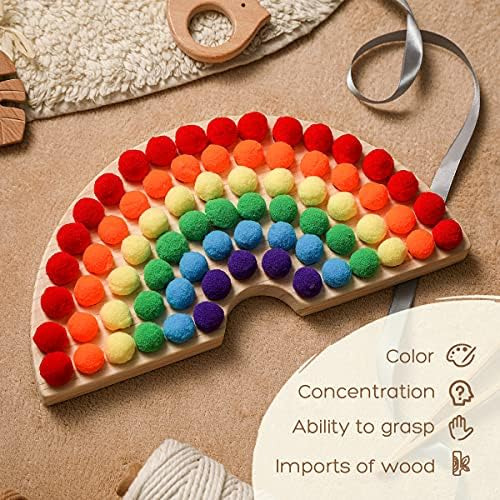Bopoobo Juego De Cuentas De Tablero De Clavijas De Madera, R