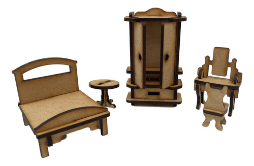 Set De Muebles Para Casita De Muñecas.