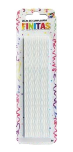Blister X 24 - Velas Torta Finitas 17cm - Color Blancas