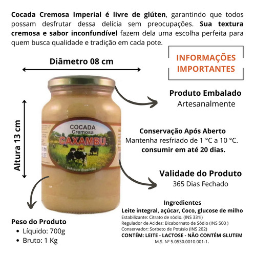 Doce Cocada Cremosa Artesanal De Minas Receita Caseira 680g