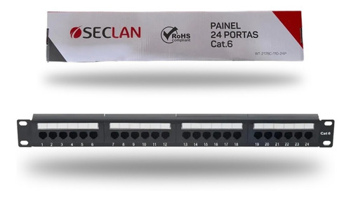 Painel De Distribuicao Cat.6e Com 24 Portas C/ Guia