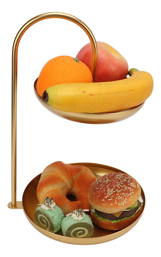 Prato De Frutas Dourado, De Dupla Camada, Removível, Moderno