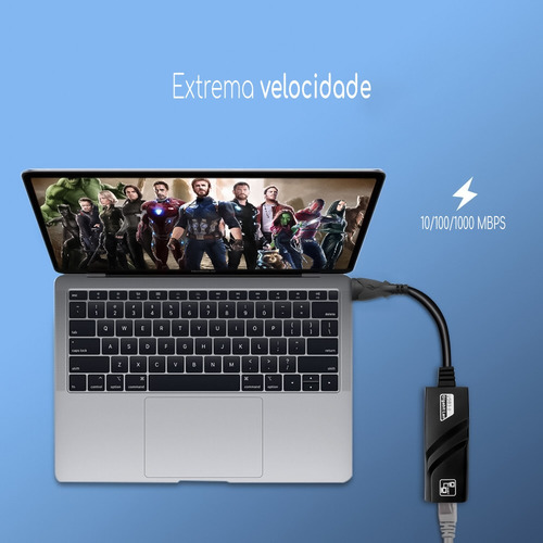 Adaptador Ethernet Usb-c Gigabit 10/100/1000 Pc Notebook Mac